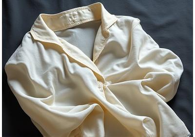 Imagen de una blusa de seda con múltiples arrugas.